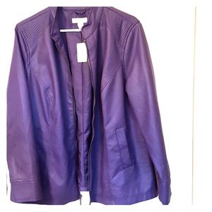 Purple faux leather jacket
